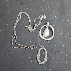 Chico's Silver Pendant Necklace Set